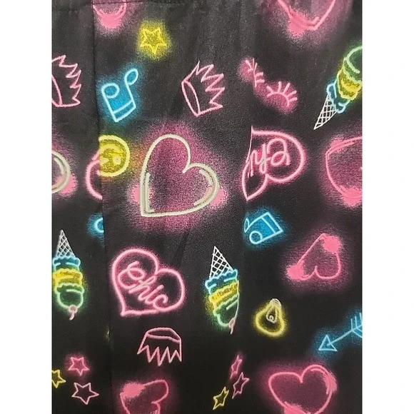 Derek Heart Women's Pajama Pants Ice Cream Crown Music Neon Size Medium Pjs New - Picture 3 of 5